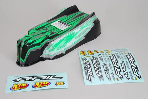 XTM Racing Body (Green/Carbon) & Decals - Rail 3 XTM Racing Body (Green/Carbon) & Decals - Rail